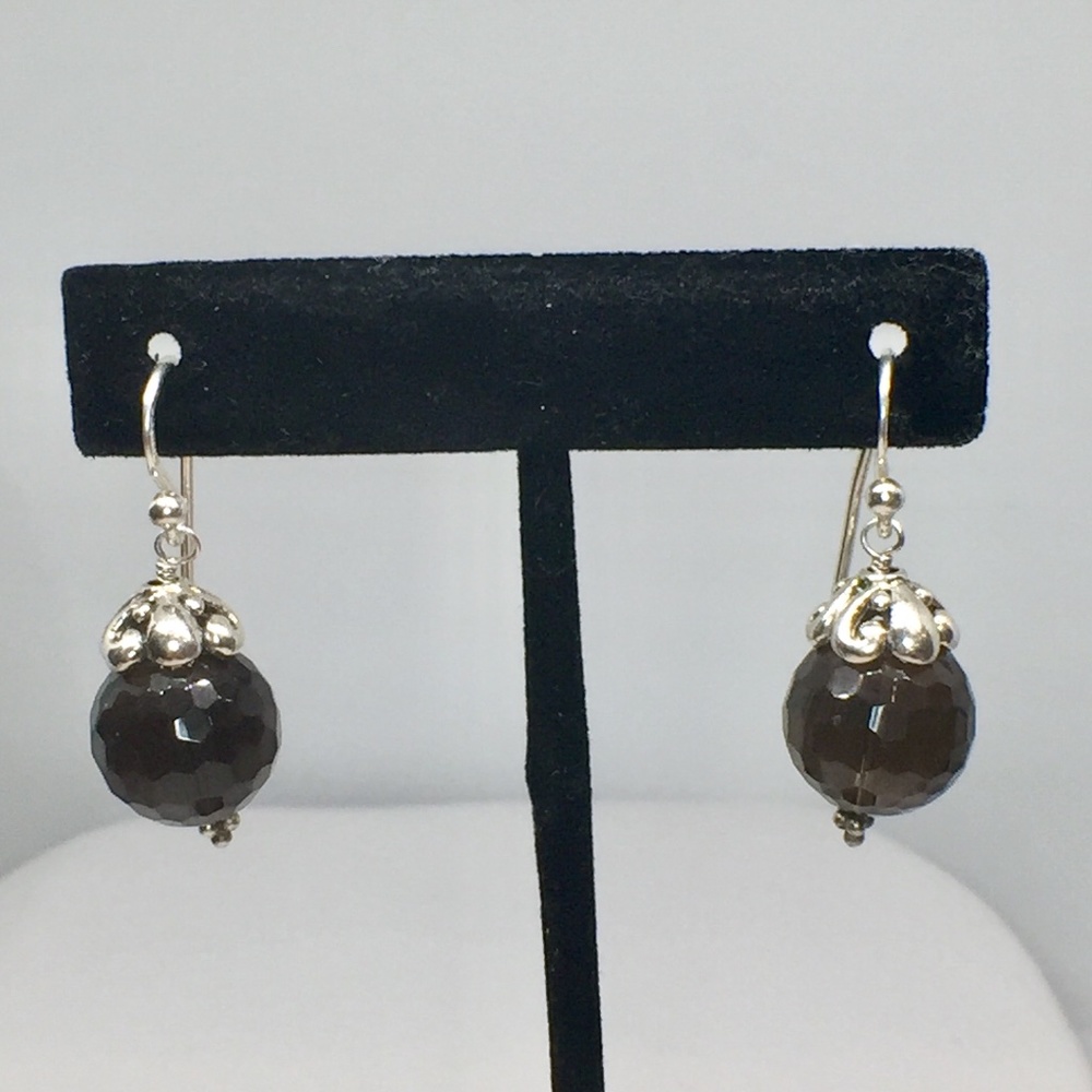 Barse Sterling Silver Smoky Topaz Earrings